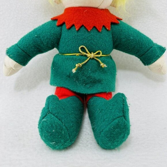 Vintage Dakin Christmas Elf Santa Help Dream Doll Plush Felt Toy Jointed Posable - Picture 7 of 10